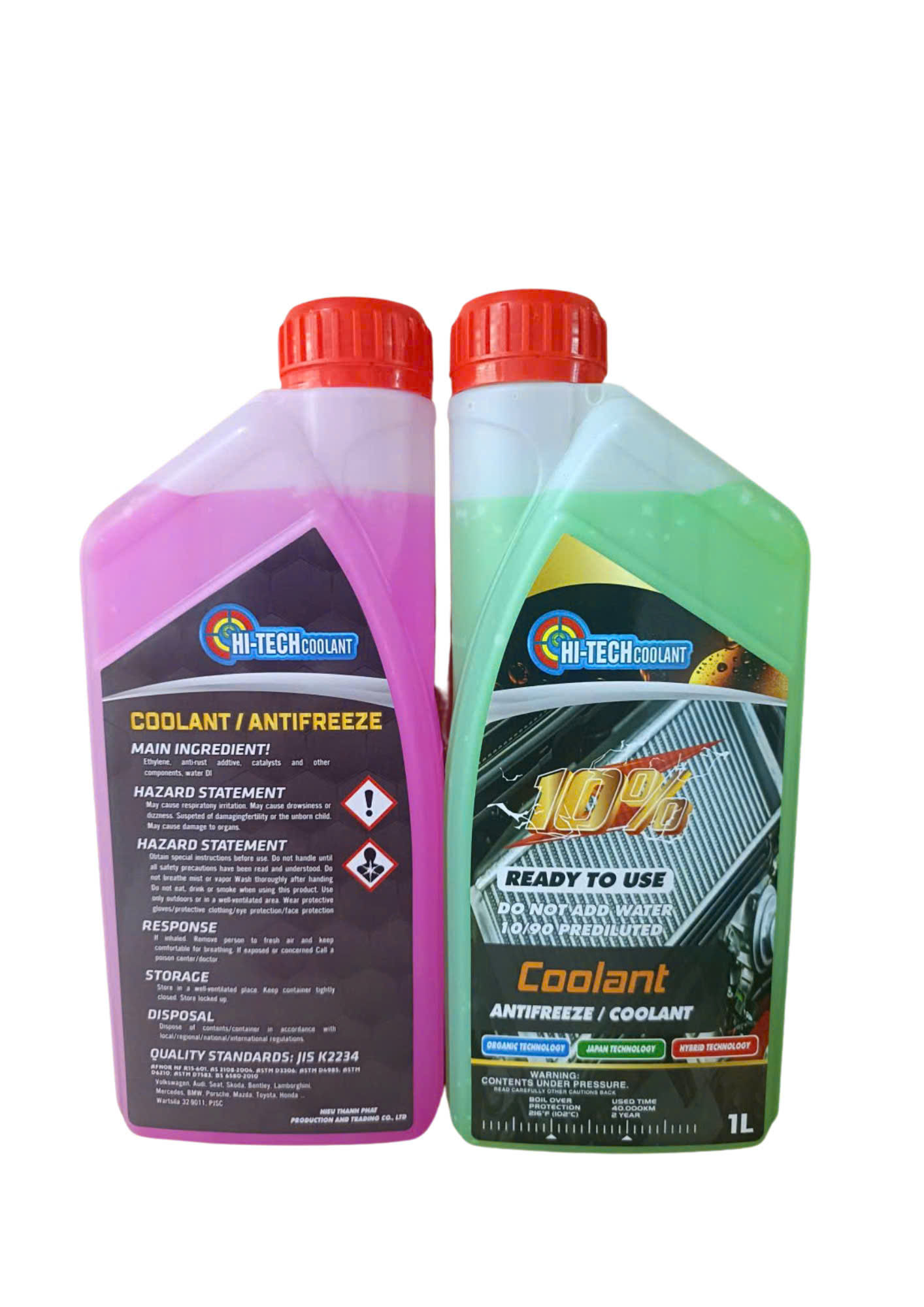NƯỚC GIẢI NHIỆT ĐỘNG CƠ HITECH PHA SẴN 10% MÀU XANH VÀ ĐỎ 1 LÍT